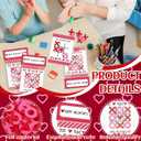 2 x 24 Sets Valentines Cards Valentines Day Tic Tac Toe Game Cards with Stapler Felt Tic Tac Toe Bags for Valentines Day Decorations Wedding Anniversary Party Gifts