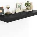 Heimlove 12 Inch Deep Floating Shelves, 55 x 12 inch Extra Long Floating Shelves for Wall, Large Display Shelf & Storage Shelf for Living Room Bedroom Kitchen Home Office, Set of 1, Black