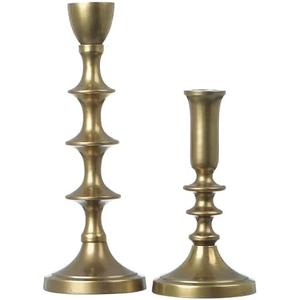 Creative Co-Op Decorative Metal Taper Holders, Gold, Set of 2