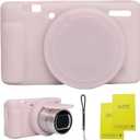 Camera Case for Sony ZV-1,ZV1 Camera Soft Case Cover Rubber Camera Sleeve with Removable Lens Cover,Anti-Scratch Slim Fit Soft Sleeve with ZV1 Screen Protector and Strap Wrist. (Jelly Pink)