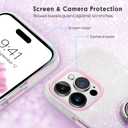 SouLips iPhone 15 Pro Max Case, Magnetic Car Mount Supported Slim Thin Glitter Sparkle with 360° Ring Holder Kickstand Shockproof Protective Phone Cover for iPhone 15 Pro Max 6.7", Gradient Purple