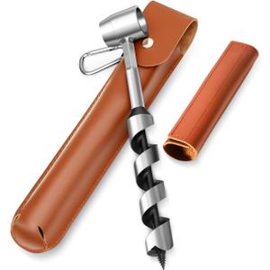 Upgrade Bushcraft Tools, 1 X 10'' Hand Auger Wood Drill, Sharper Settlers Wrench for Easy Drilling, Protable Scotch Eye Auger, Outdoor Survival Gear for Camping Backpacking Hiking