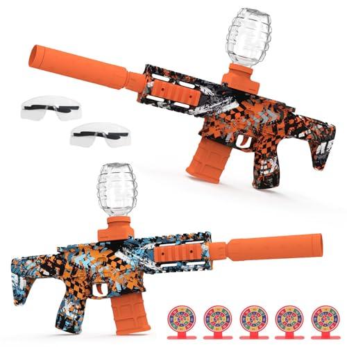 1 Pack Gel Ball Blaster Automatic Electric Splatter Ball Toy 10 Rounds Per Seconds with Rechargeable Batteries, Line, Goggles and Target - Outdoor Activities Team Game Toy Age 14+