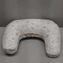 Boppy Nursing Pillow - Firm, Ergonomic U-Shaped Bottle and Breastfeeding Pillow with High Lift for Comfort and Support, Spacious Surface - Gray Gentle Leaves