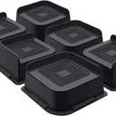 ANNKUT Bed Risers 2 Inch Heavy Duty, Furniture Risers for Bed Desk Table Sofa Couch,Oversized Bed Lifts Risers,Support up to 5000 Lbs(6 Pack Black)