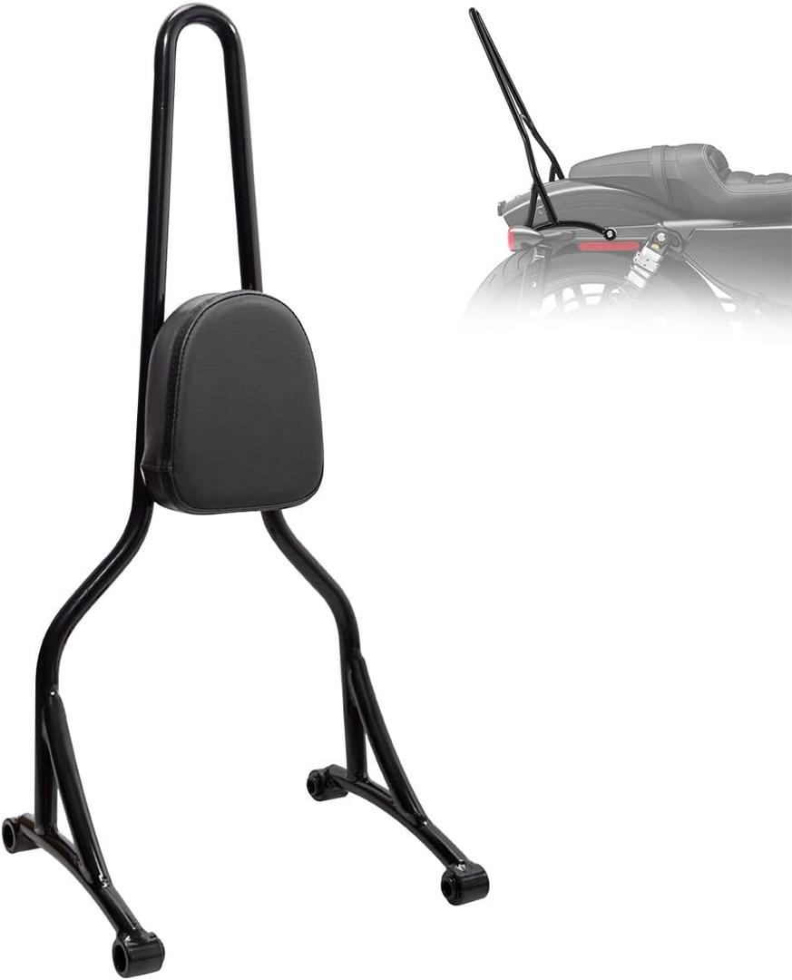 WOWTK 23.6" Tall Passenger Sissy Bar with Backrest Pad for Harley Sportster XL883 1200 Models