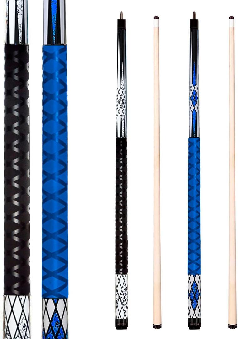 Pool Sticks Set of 4 and Pool Sticks Set of 2 with 13mm Cue Tip 58" Pool Cue with Rubber Anti-Skid Sleeve
