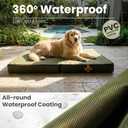 Laifug Foldable Waterproof Dog Bed for Large Dogs - Outdoor Orthopedic Dog Bed with Washable Removable Cover, Pet Mattress with Handles, Army Green, (36 x 27 x 3.5, inches)
