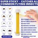 Fly Stick Sticky Fly Traps for Indoors/Outdoors 4pk. Non-Toxic Super Sticky Hanging Fly Catcher Paper Tape Strips for Home. Catches All Bugs and gnats. Indoor Outdoor House Flying Insect Trap.