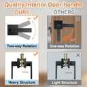 AEEKEL Matte Black Door Handle Interior Door Knob Passage Levers Set (No Lock), 6 Pack Heavy Duty Door Handle for Hall or Closet, Keyless Door Levers for Left Right Handle Doors
