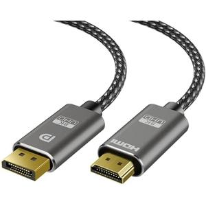 TagBreet 8K DisplayPort to HDMI Cable 15 ft, 8K@60Hz, 4K@240Hz, Nylon Braided, Unidirectional DisplayPort 1.4 Source to HDMI 2.1 Display, DP to HDMI Compatible with PC, Dell, AMD, Lenovo, Monitor, HP 3 Pack