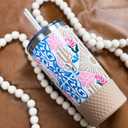 Biddlebee 20oz Insulated Tumbler with Straw and Slider Lids | Cute Stainless Steel Coffee Cup and Water Bottle with Silicone Boot | Gift for Women, Mom or Best Friend | Travel Mug Hot Cold (Desert Dreams)