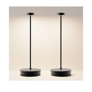 2Pack Cordless LED Table Lamp，Rechargeable Battery Operated Table Light, 3 Color Stepless Dimmable Table Lamp, Portable Table Light for Outdoor/Restaurants/Patio