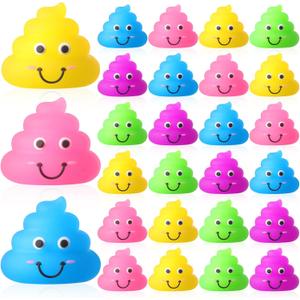 WinnerWhy 100 Pcs Poop Toys Fake Mini Poop Figurines Mini Glitter Expressions Small Fake Shimmering Rainbow Rubber Toys for Easter Stuffers Easter Gifts April Fools' Pranks Piata Party Stuffers