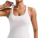 RUNNING GIRL Tank Tops with Built in Bras, Racerback Activewear Yoga Workout Tops for Women(White M) 