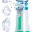 Portable Nebulizer Machine for Adults and Kids, Handheld Mesh Nebulizer with Rechargeable Battery Ultra-Quiet Operation Adjustable Modes Mouthpiece and Masks