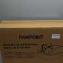 Cat Litter Box Stainless Steel Enclosure, Comfortable Space for Large Cats and Kittens, Easy to Clean Smooth Surface, Durable Metal Build with Cover, Litter Pad, Footboard and Shovel (Dark Gray)