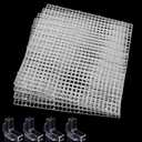 Hipanda Aquarium Hood Fish Tank top Cover, Terrarium lid Plastic Grid with 4-Piece Set Corner Protectors. Prevents Jumping (Fit 8MM/0.3inch Glass)