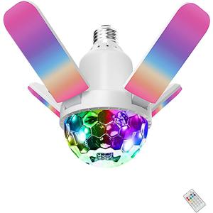 Disco Ball Light Bulb with Bluetooth Speaker,25W RGBW Electric Multicolor Changing,Sound Activated,Remote Control,E26/E27 Base Use for Indoor Party,Wedding,Halloween