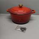 MÜELLERHOME 4.5 QT Enameled Cast Iron Dutch Oven, Heavy-Duty Casserole Dish and Braiser Pan with Lid and Stainless Knob, Oven-Safe up to 500 F & Across All Cooktops, Red
