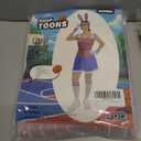 7PCS Womens Halloween Bunny Basketball Jersey Set-with Skort,Gloves, Headband, Wristbands, Socks, Hair Hoop & Tail (M)