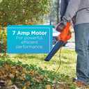 BLACK+DECKER Electric Leaf Blower, Handheld Blowers for Lawn Care, Lightweight, 180 MPH 180 CFM, 7-Amp, Corded (LB700)
