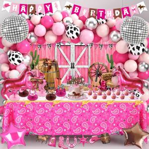 Western Cowgirl Birthday Party Decorations, Disco Cowgirl Party Decorations Include Retro Horse Rodeo Backdrop Hot Pink Tablecloth Balloon Arch Birthday Banner for Cowgirl Bachelorette Party Supplies Western Cowgirl Birthday Party Decorations, Disco Cowgirl Party Decorations Include Retro Horse Rodeo Backdrop Hot Pink Tablecloth Balloon Arch Birthday Banner for Cowgirl Bachelorette Party Supplies