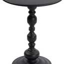 Metal Small Side Table, Round Vintage Nightstand, End Table for Bedside or Sofa, Accent Pedestal Table for Living Room Corners and Small Spaces, Black