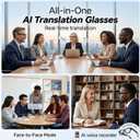 AI Smart Glasses with Camera & Video 1080P HD, Wearable Video Recording Glasses, Hands-Free First-Person View for Live Vlog, Travel and Sports