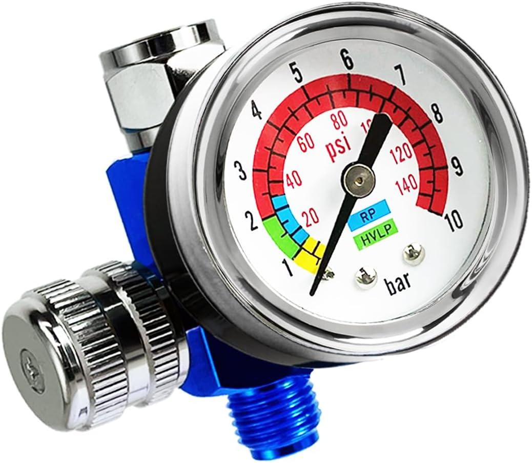 LE LEMATEC Air Compressor Regulator & Flow Control Valve with Pressure Gauge - for Pneumatic Tools, Spray Painting, Tire Inflation, 1/4 NPT, 0-150 PSI