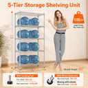 5 Tier Wire Shelving Unit, 61" H Heavy Duty Metal Storage Shelves, 5-Tier-29.5"W x 13.8"D x 61"H