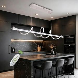 Electroplated Chrome Twisted Shape Color Changing Dimmable LED Pendant Chandelier, 39.37in