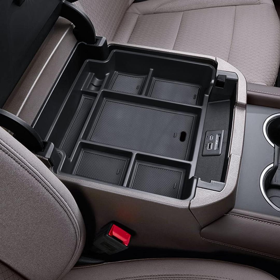 EDBETOS Full Size Center Console Organizer Tray Compatible with 2021-2026 Chevy Tahoe/Suburban and 2021-2024 GMC Yukon, Fit Standard Console with Charging Socket Only, NOT for Power Sliding Console.
