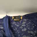 Miusol Women's Elegant V-Neck Cap Sleeve Sequined Floral Lace Formal Party Maxi Dress (Large)