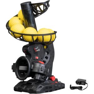 Upgraded Electronic Baseball Pitching Machine, Adjustable Angles & Speed, AC Adapter or Battery Powered, Comes with 8 Dimpled Balls, for Batting and Fielding Practice of Low Level