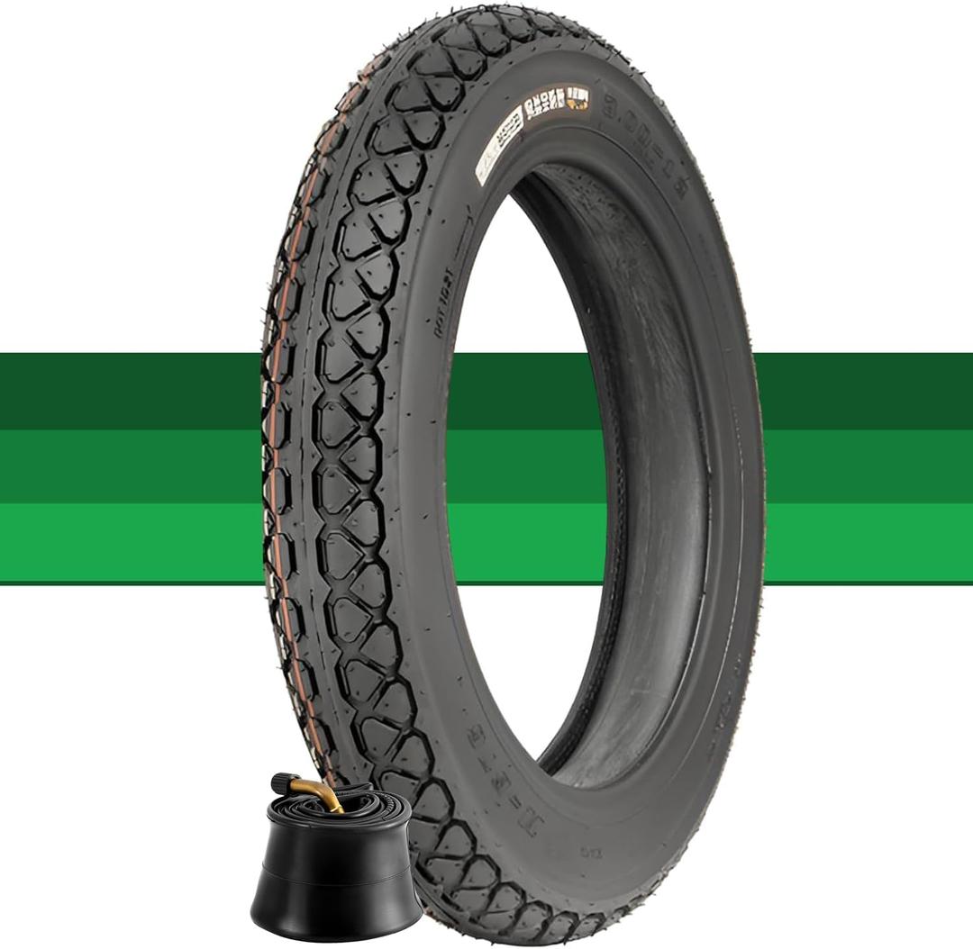 3.00-12 Dirt Bike Street Tire and Tube Set 3.00 12 Compatible with 80/100-12 Tire with Inner Tube for Dirt-Pit Bike 52J 6 P.R.