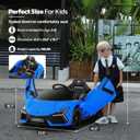 ELEMARA Lamborghini Ride On Car with Scissor Door, Electric Vehicle for Kids with Remote Control,Kid Cars to Drive with MP3 Player, Bluetooth, LED Light and Wide Seat, Navy Blue, 45.1 Inches X 25.2 Inches X 17.9 Inches