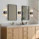 Crystal Wall Sconces Set of Two, 13" Modern Brass Sconces Lighting with K9 Crystal Lampshade,Indoor Wall Sconce Bedroom Wall Light Fixtures for Living Room Bathroom Hallway Stairs Entryway