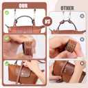 Leather Adjustable Shoulder Purse Strap Kit Replacement with Wide Belt Canvas Handbag Crossbody Strap for Longchomp Mini BagBrown Gold