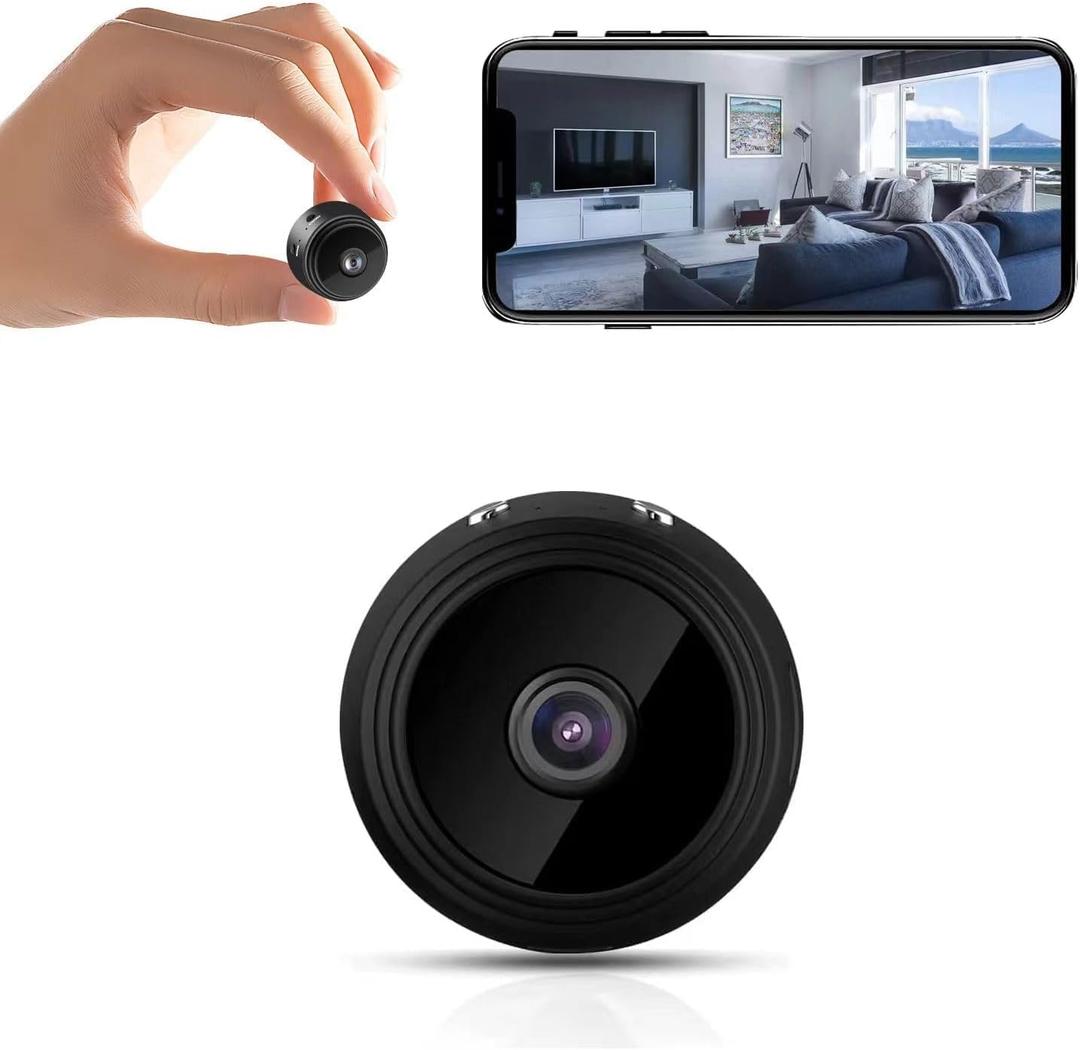 Mini Hidden Cameras,1080P HD WiFi Security Camera for Baby Pet Nanny Surveillance, Spy Cam for Home Indoor Outdoor Monitoring Remote Viewing with APP(Video Only)  (1 Pack, Black)