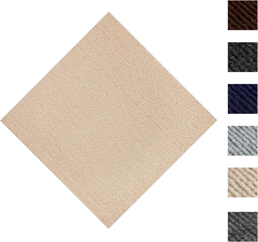 CUCOS Carpet Tiles 24" x 24" Peel and Stick, Self Adhesive Square Carpet with Soft pad, Non-Slip Carpet Floor Tiles Easy DIY for Bedroom,Living Room 10 PCS