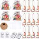 50 PCS Footprint Bottle OpenerBaby Shower Favors for Guest Souvenirs Supplies and Decorations with Organza Bags Tags and 1 Roll Jute Rope (Rose gold)