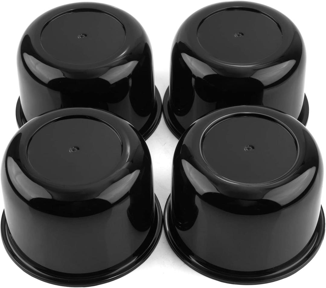 RTrhinoTuning 3.25inch Push-Thru Center Caps Compatible with Eagle ALLOYS 5x4.5 (5x114.3) 5x4.75 (5x120.7) Wheel Rim, 4 Pack, ABS Plastic High Black