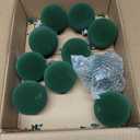 Sosation 10 Pcs 3.14" Green Large Glass Velvet Christmas Ball Ornaments Glass Flocked Christmas Tree Ball Ornaments Xmas Balls Set for Holiday Wedding Xmas Tree Decor