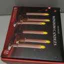 YAUNGEL Christmas Window Candles, 6 Pack Battery Operated Flameless Taper Candles for Windows with Timer Remote, Electric Candle Lights with Candle Holders Suction Cups for Christmas (Gold Base)