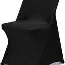 Stretch Folding Chair Covers 50pcs Black Spandex Chair Covers Protector for Wedding Party Dining Banquet, Washable Universal Fitted Chair Slipcovers for Celebration Birthday (Black, 50packs)