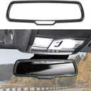 JWWY Inner Rearview Mirror Cover Decoration Trim for Dodge Challenger 2015-2025, Charger 2010-2025, Ram 2010-2017 - Interior Accessories, ABS Carbon Fiber