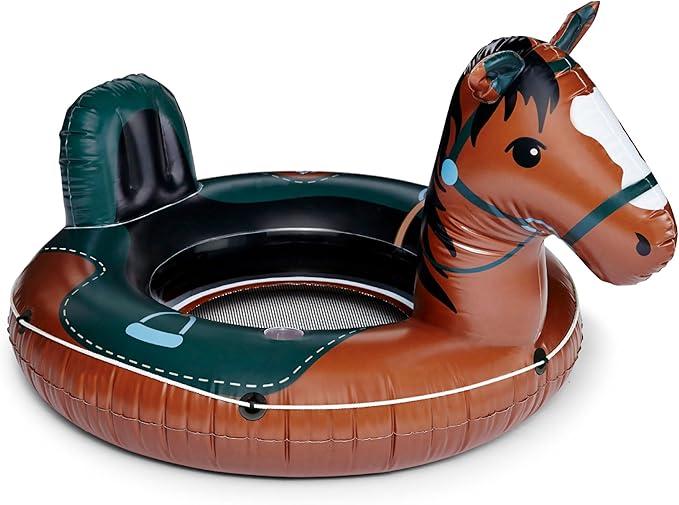 Heavy Duty River Tube, Inflatable Raft for Floating River, Float with Drink Holder, Grab n' Latch Rope, and Comfy Mesh Seat - Bronco