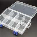 Plastic Compartment Storage Box With Adjustable Divider Removable Grid Compartment for Jewelry Small Accessories Hardware Fitting (8 Grids-Large x 1 Pack)