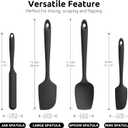 U-Taste Silicone Spatula Set with 600 Degrees Fahrenheit Heat Resistant (Black)